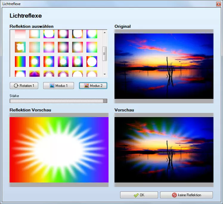Fotos bearbeiten - Lichtreflexe hinzufügen Lichtreflexe beim Fotos bearbeiten